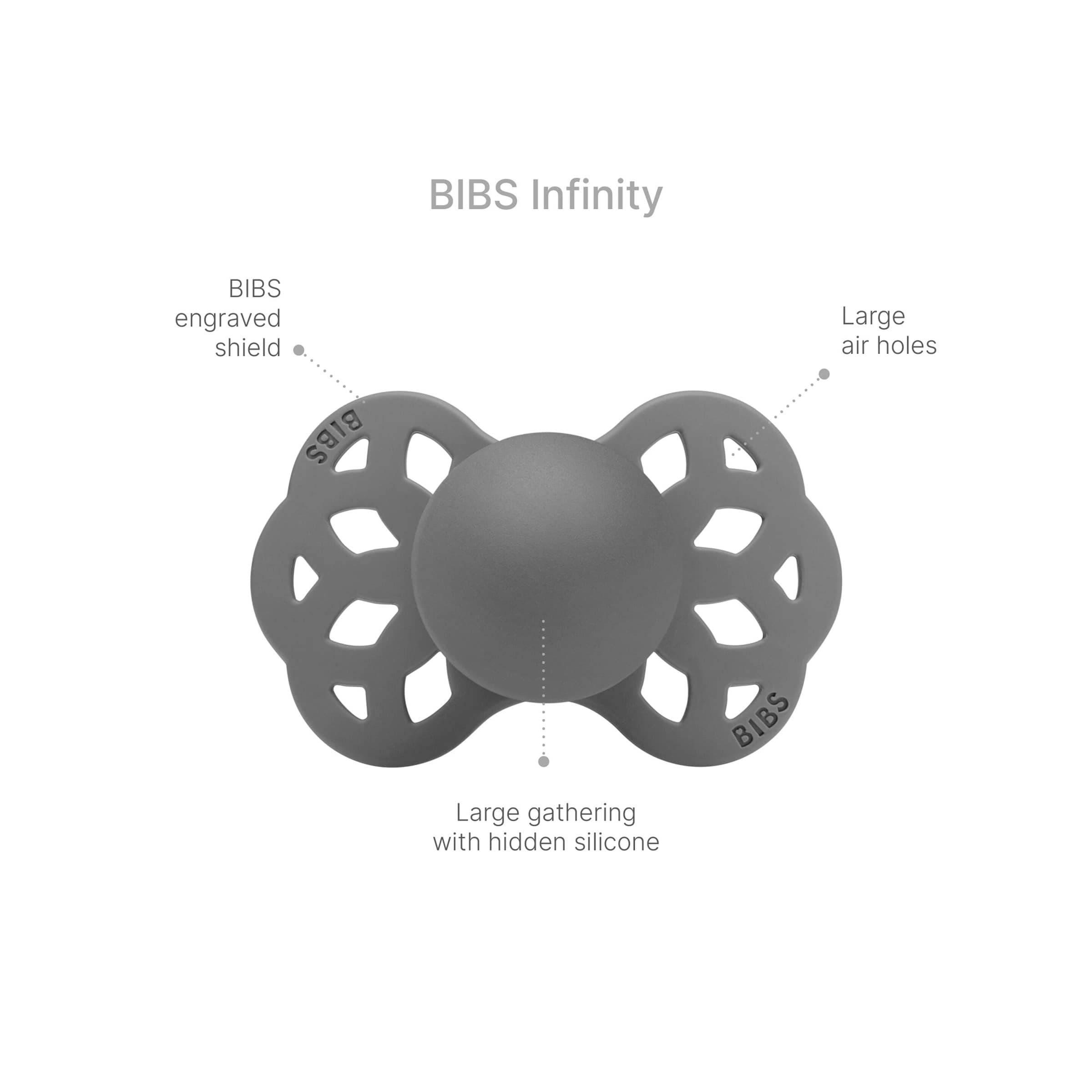 Bibs 2er-Pack Infinity Schnuller Silikon, anatomisch, 0-6M