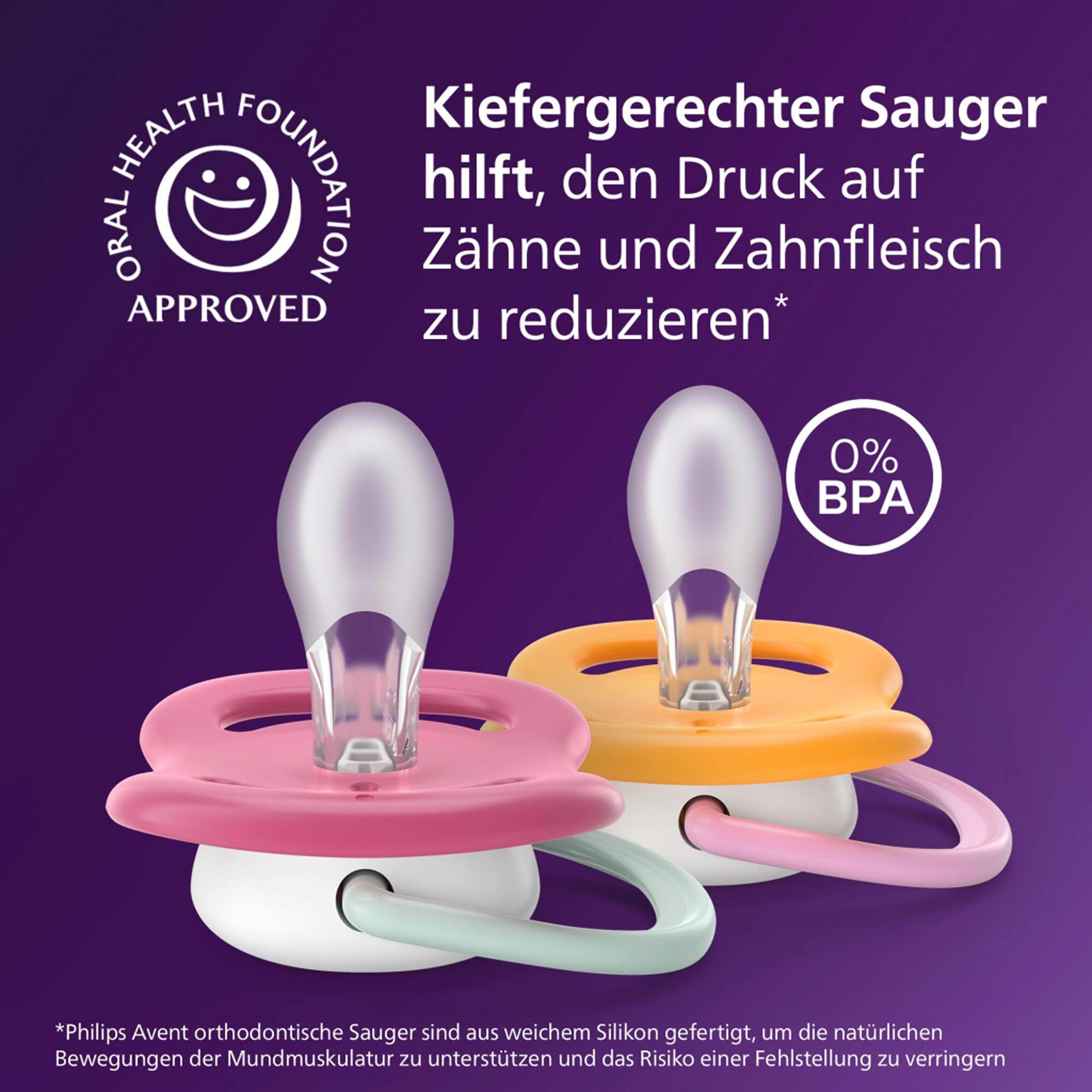 Philips Avent 2er-Pack Schnuller ultra air happy, 6-18M