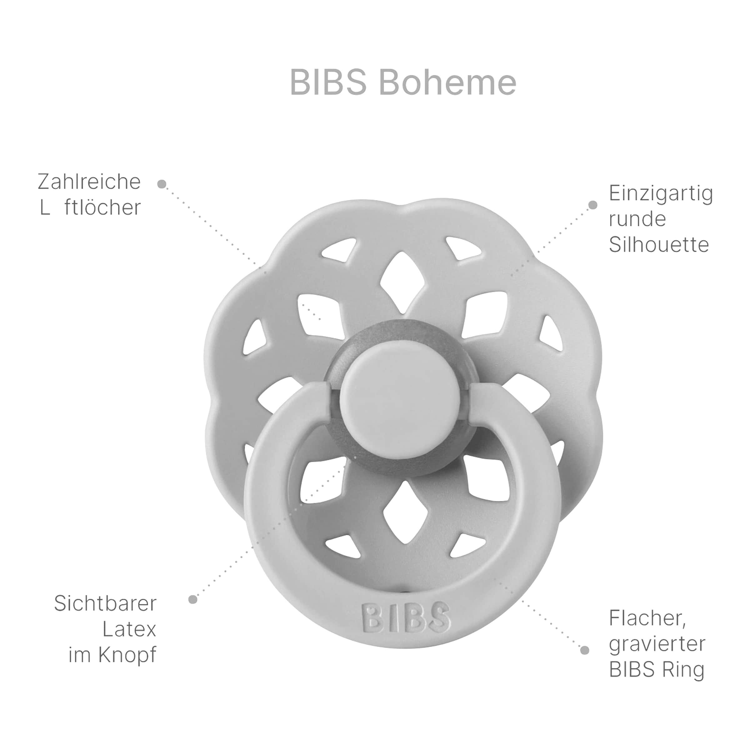 Bibs 2er-Pack Boheme Schnuller Latex, 0-6M
