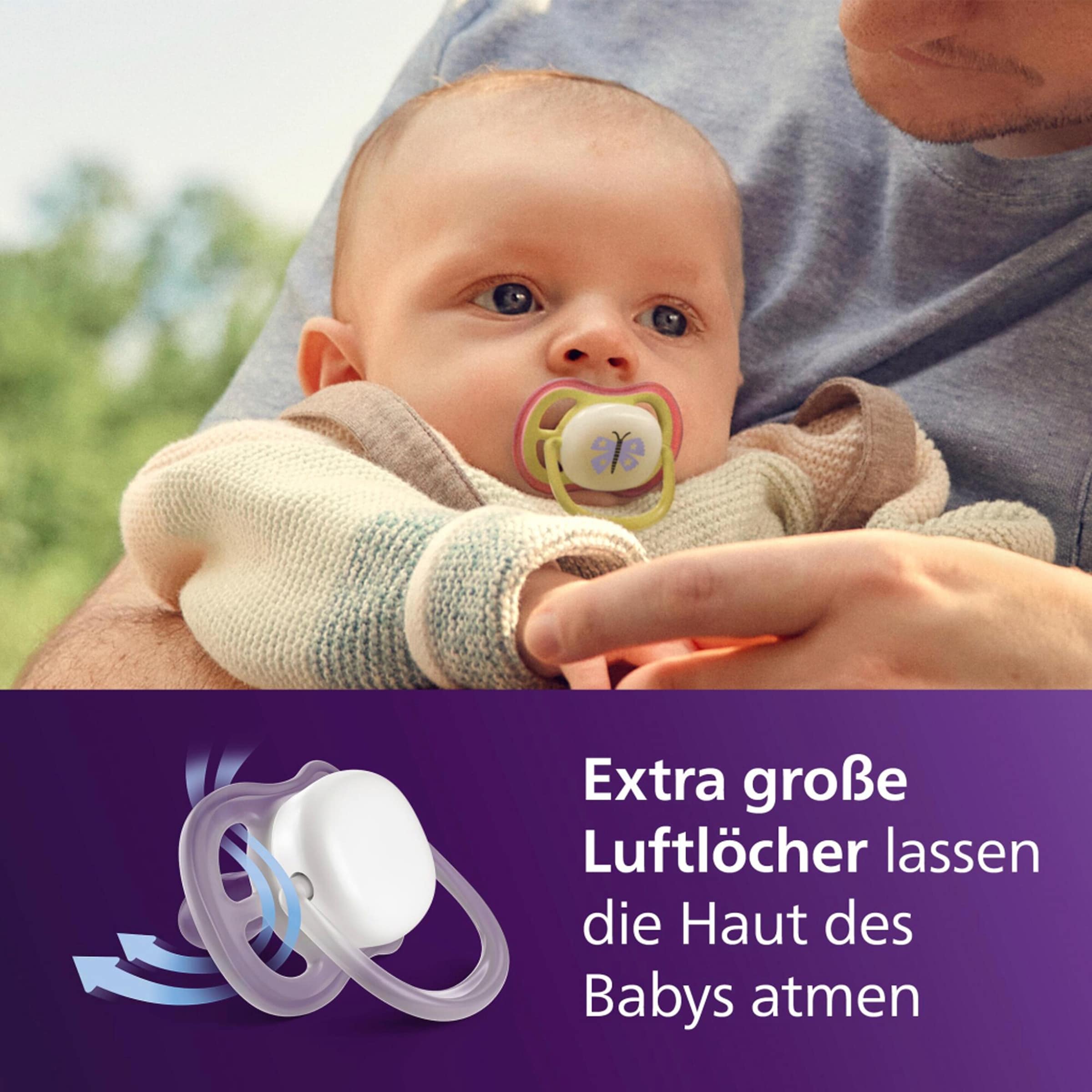 Philips Avent 2er-Pack Schnuller ultra air Nighttime, 0-6M