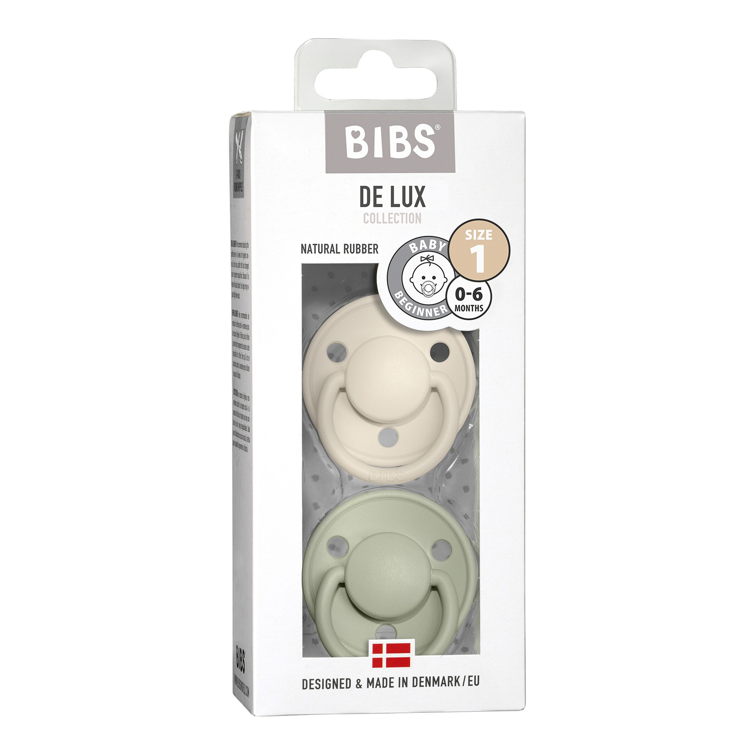 Bibs 2er-Pack De Lux Schnuller Latex, 0-6M