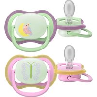 Philips Avent 2er-Pack Schnuller ultra air Nighttime, 6-18M