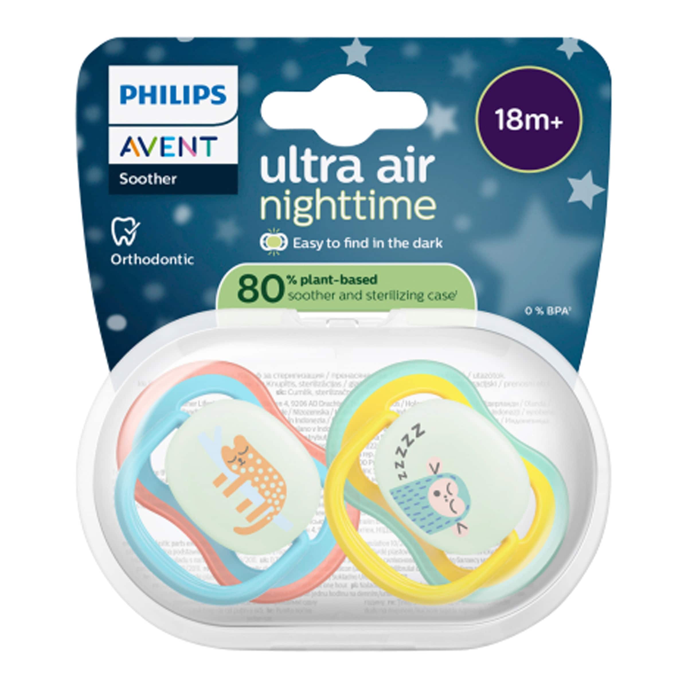 Philips Avent 2er-Pack Schnuller ultra air Nighttime, ab 18M