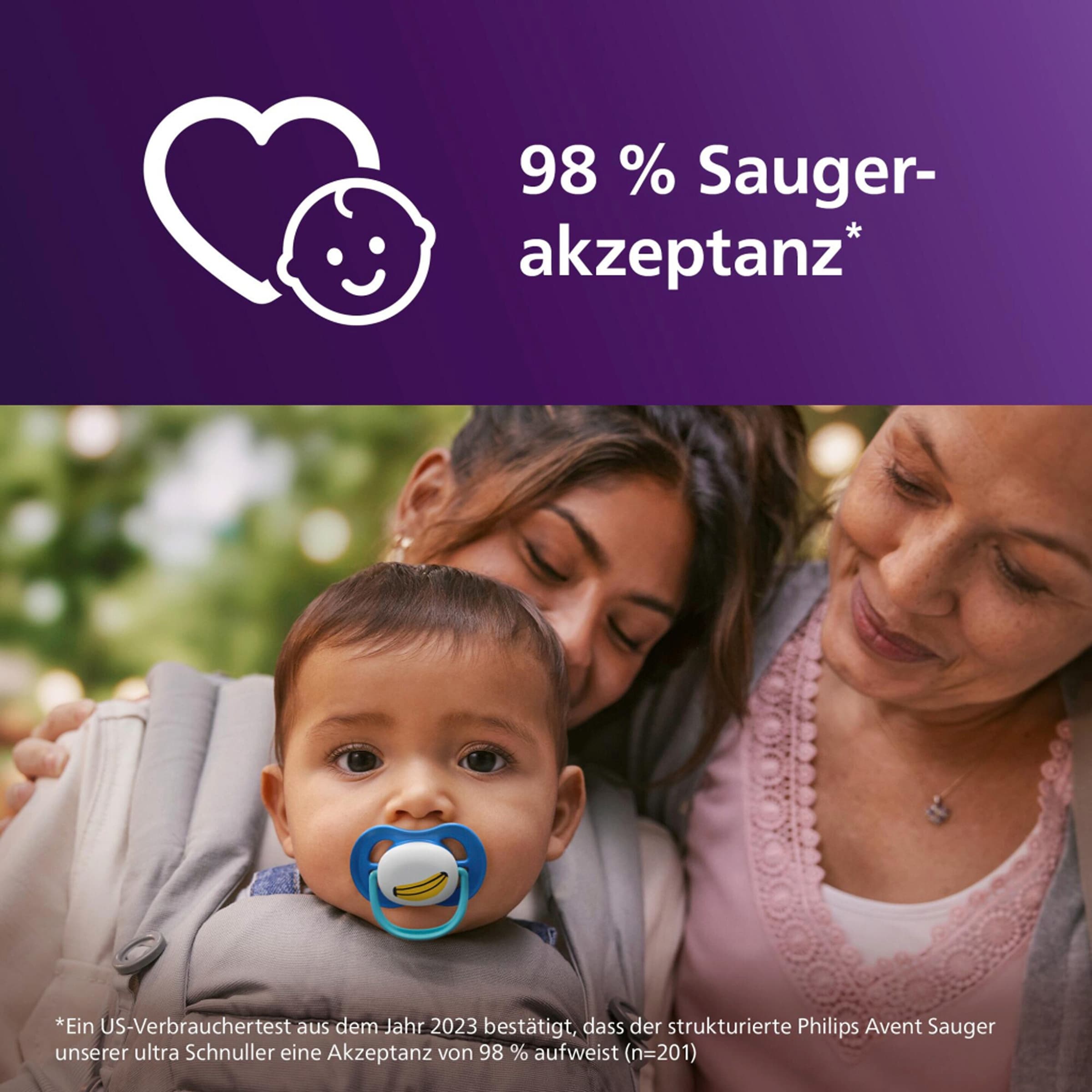 Philips Avent 2er-Pack Schnuller ultra air happy, 6-18M