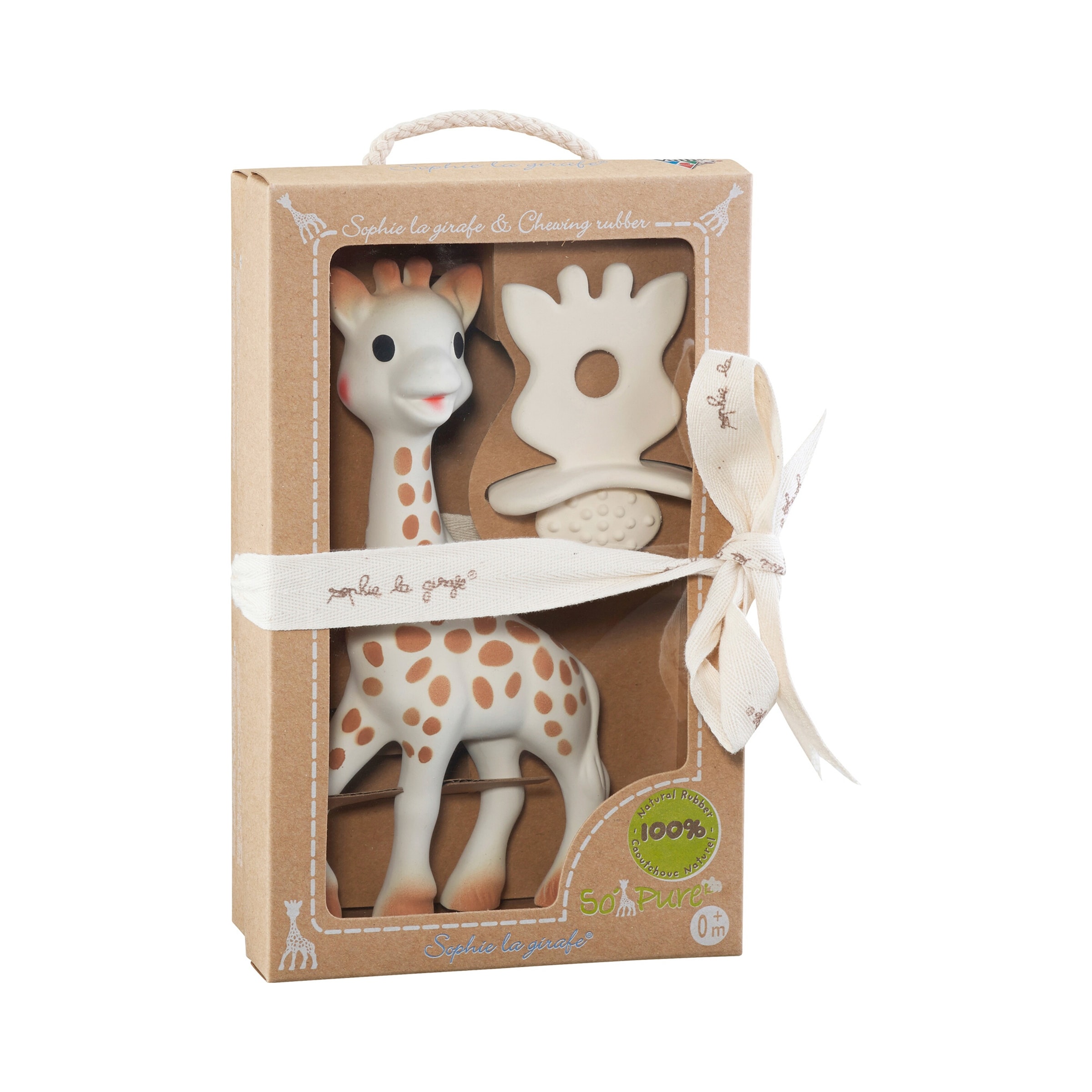 Sophie La Girafe Geschenkset Sophie + Schnuller/Zahnungshilfe So'Pure aus Naturkautschuk