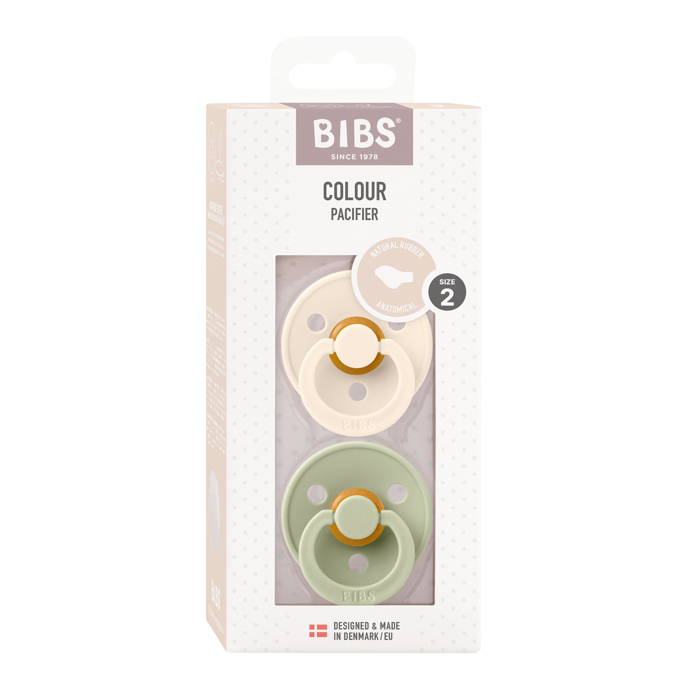 Bibs 2er-Pack Colour Schnuller Latex, anatomisch, ab 6M