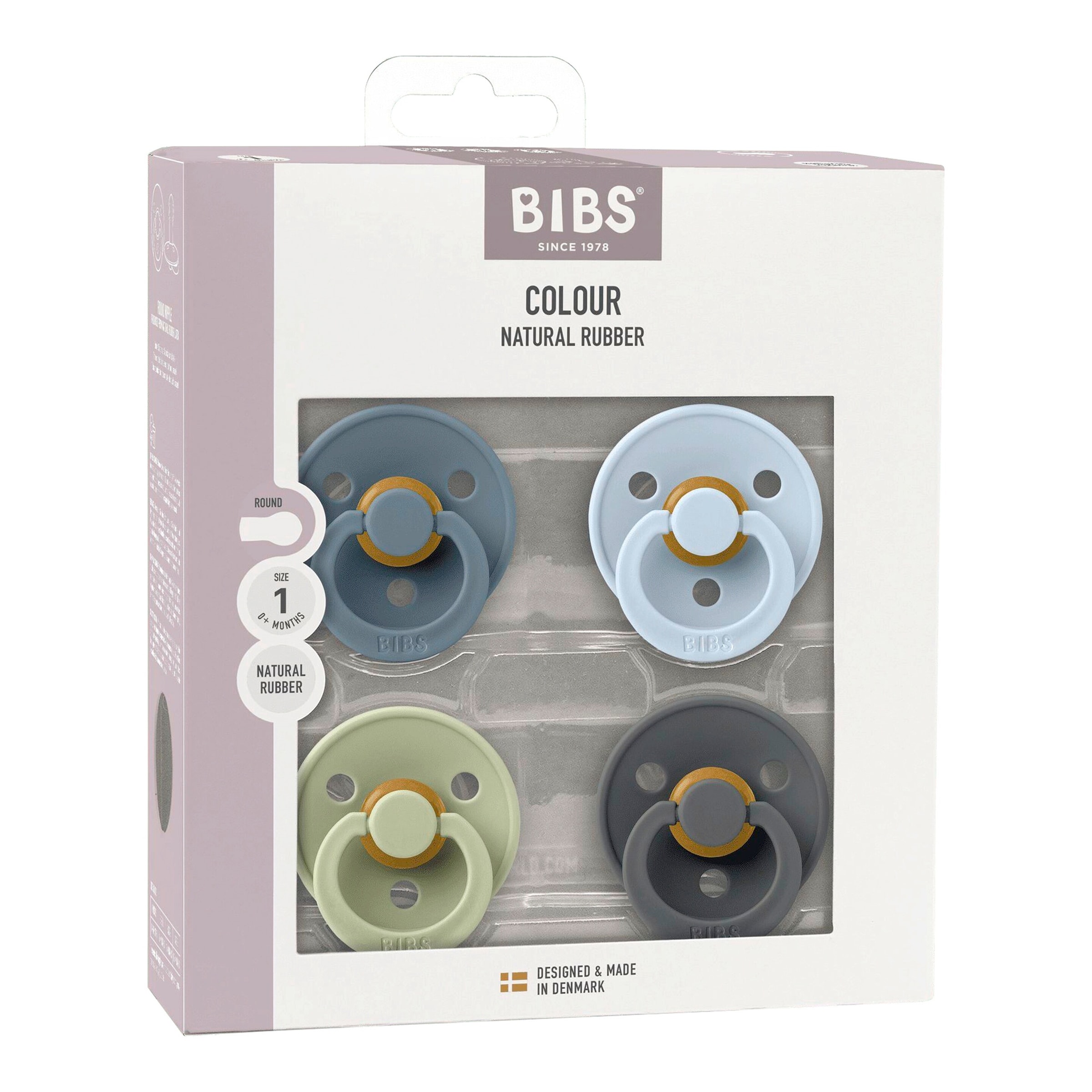 Bibs 4er-Pack Colour Schnuller Latex, 0-6M