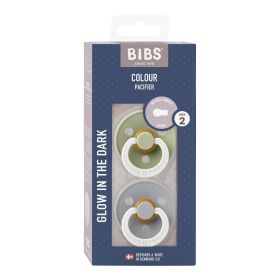 Bibs 2er-Pack Colour GLOW Schnuller Latex, 6-18M